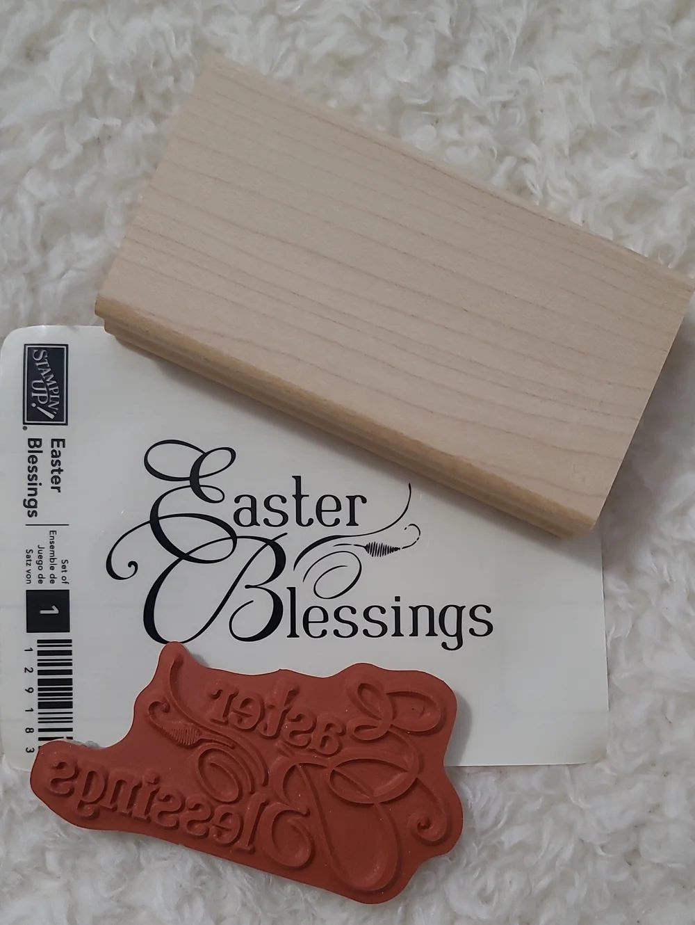 NEW Stampin'Up! Easter Blessings Stamp 2013 Red Rubber Wood Block 129183 Retired